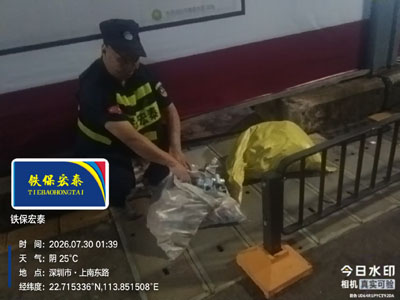 铁保宏泰保安夜间巡逻履职尽责，成功抓获盗窃人员